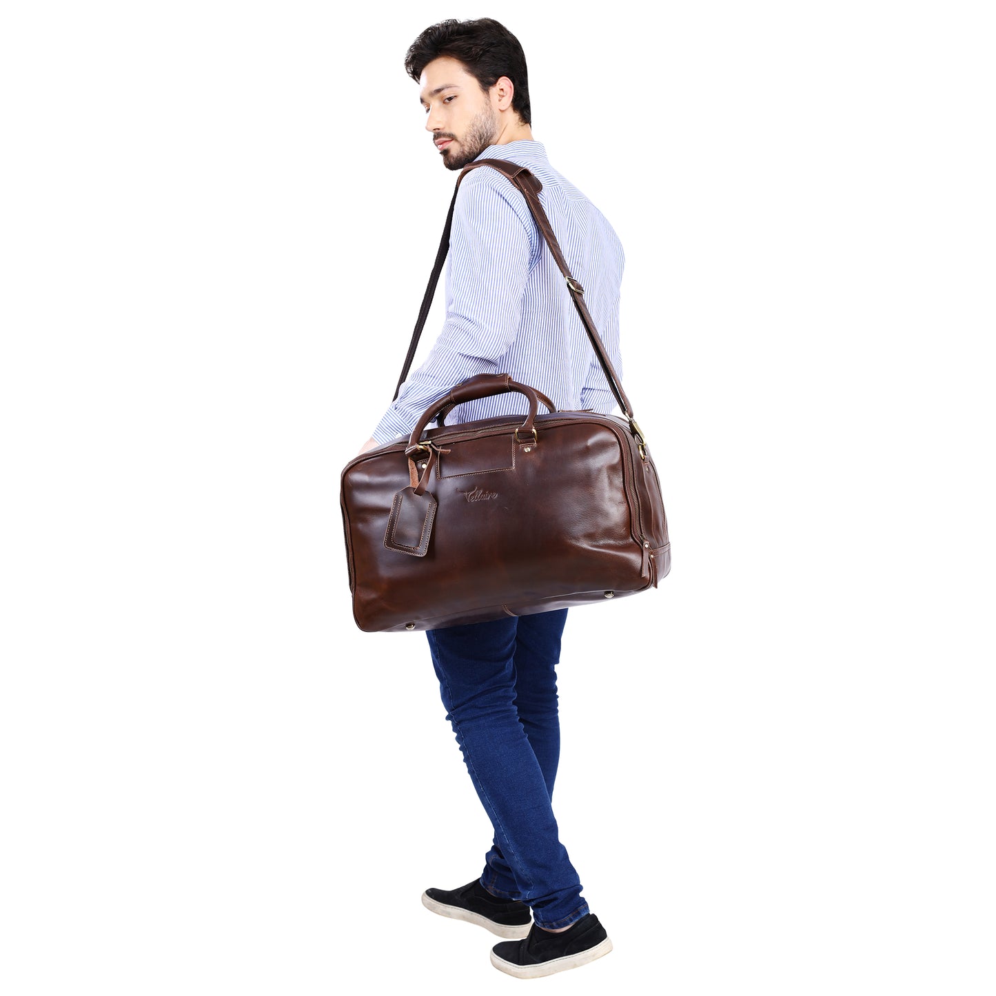 Leather Square Duffle Bag | DB