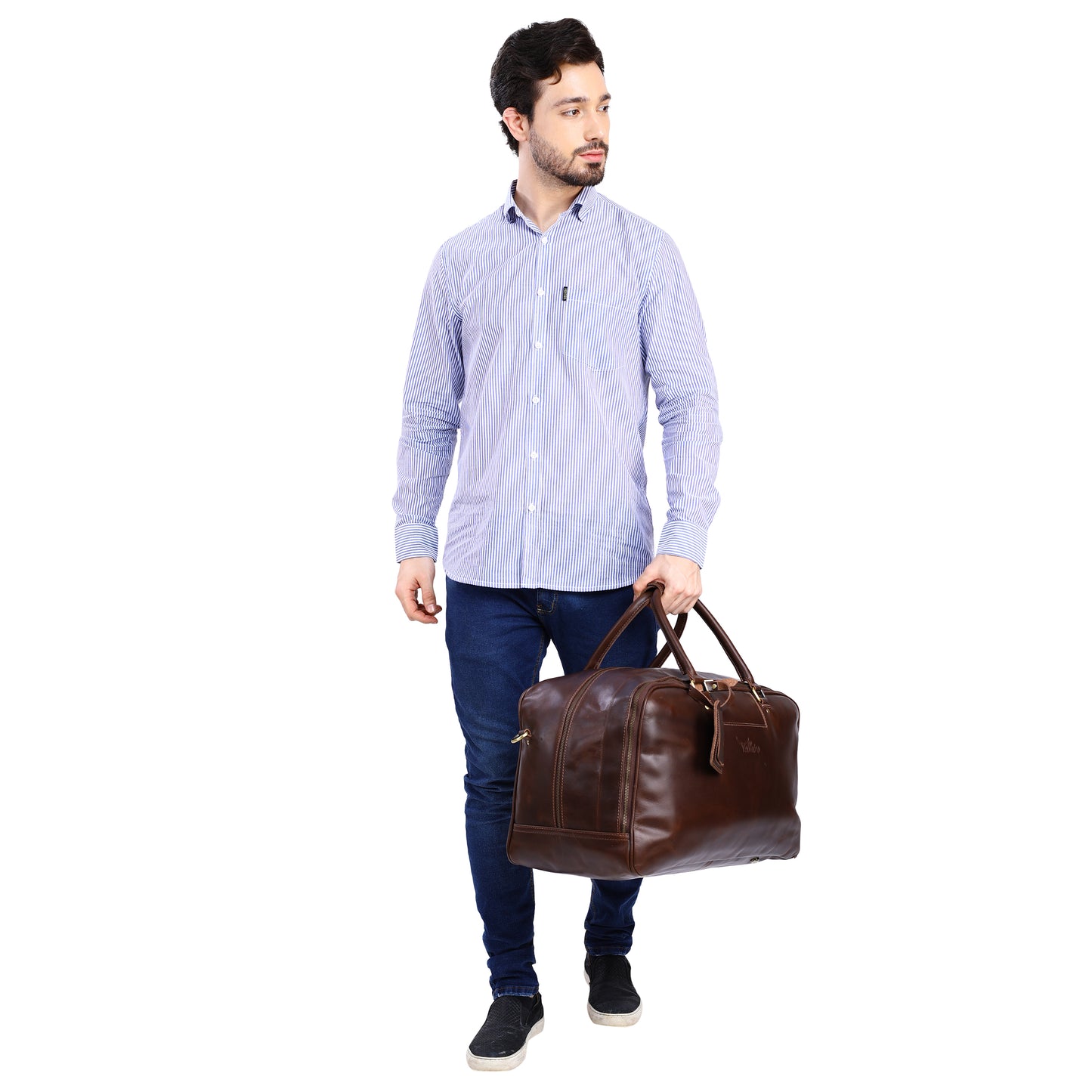 Leather Square Duffle Bag | DB