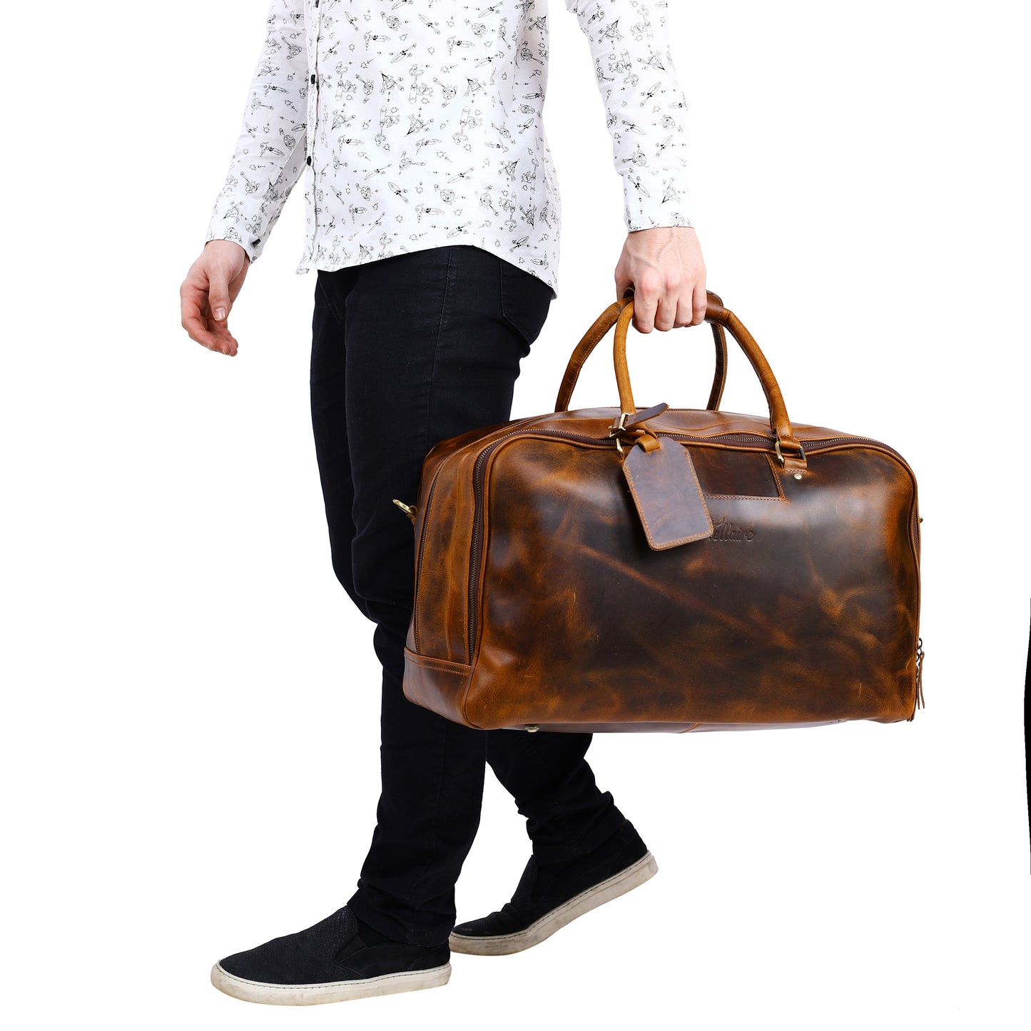Personalized Leather Travel Bag - XLarge