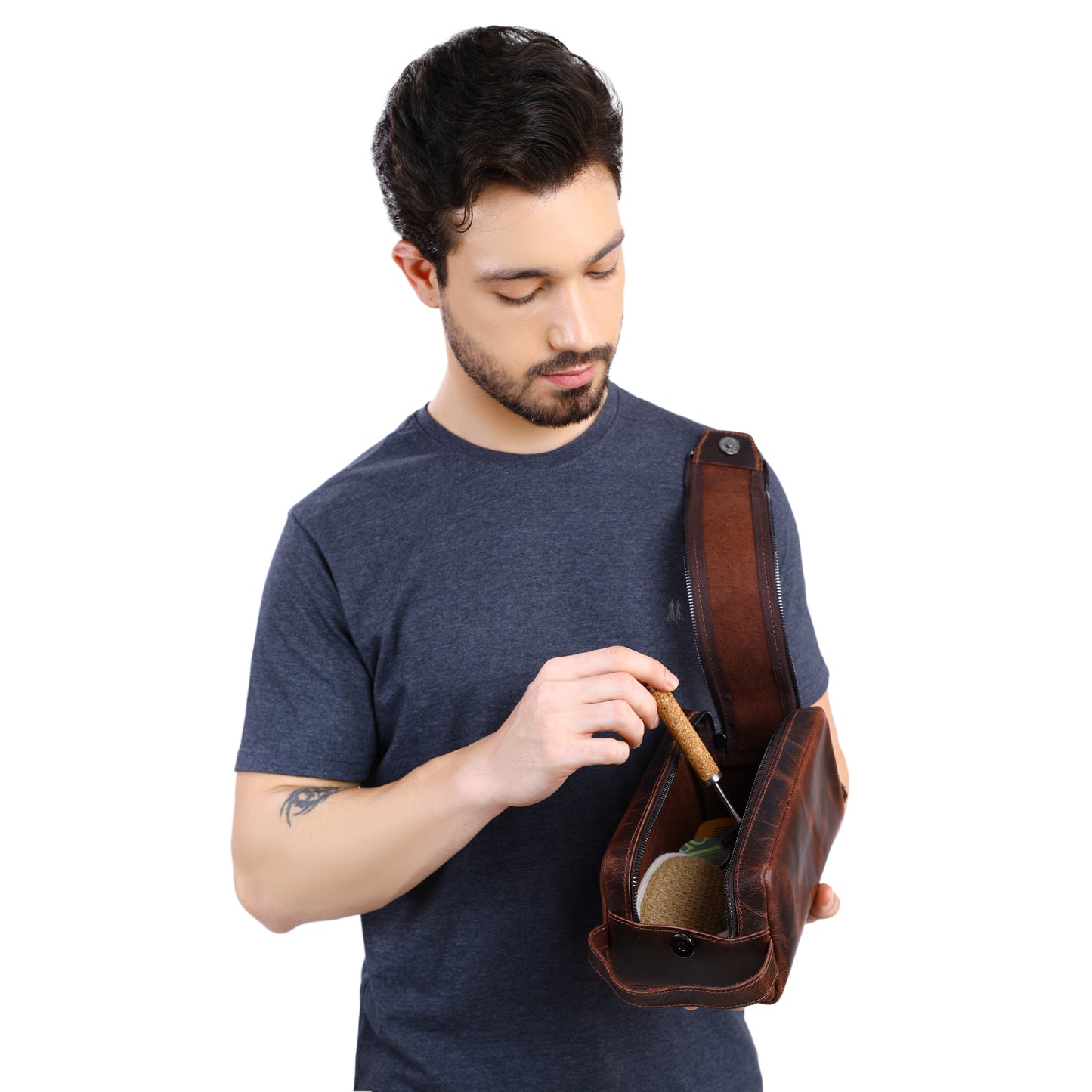 Personalized Leather Groomsmen Toiletry Bag