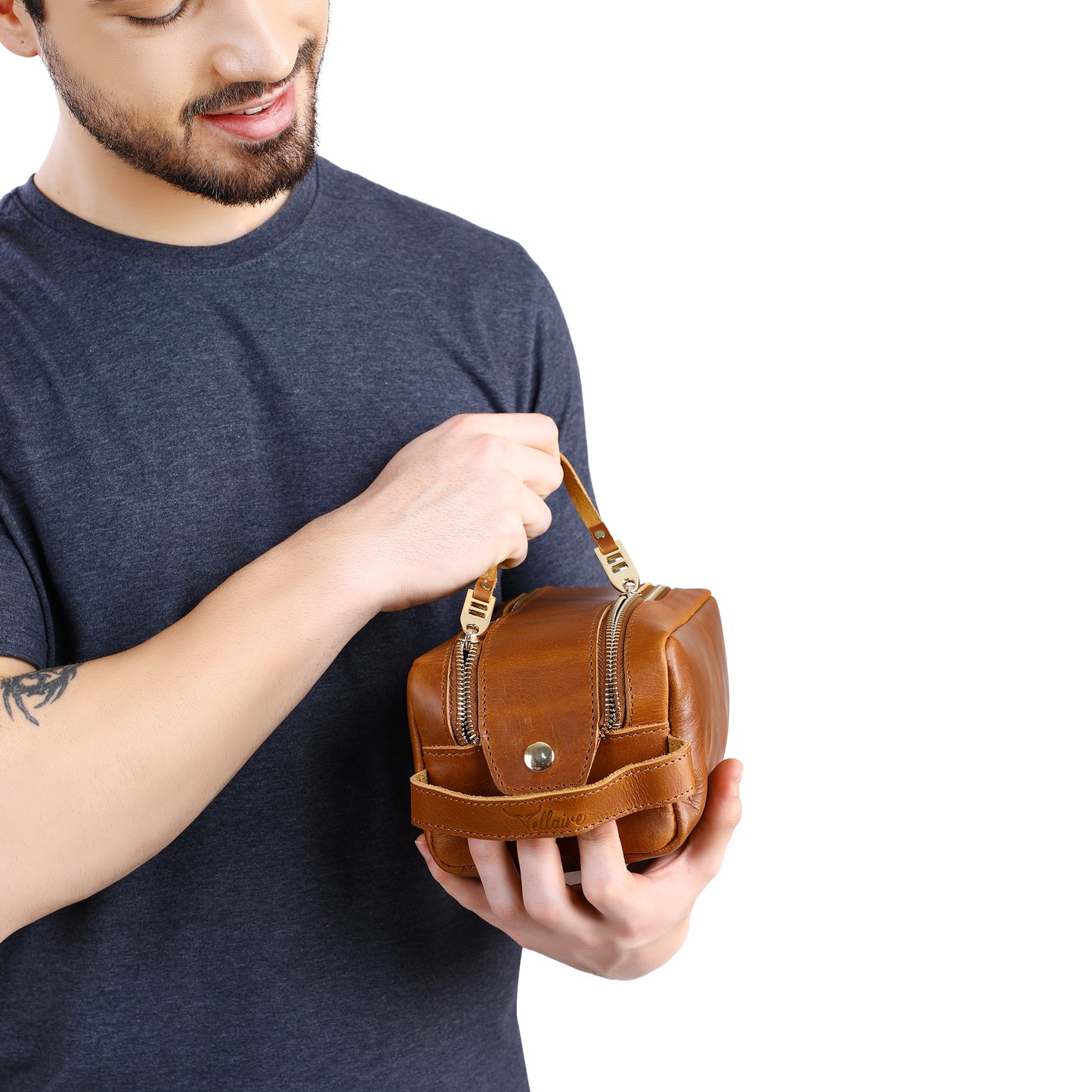 Personalized Leather Groomsmen Toiletry Bag
