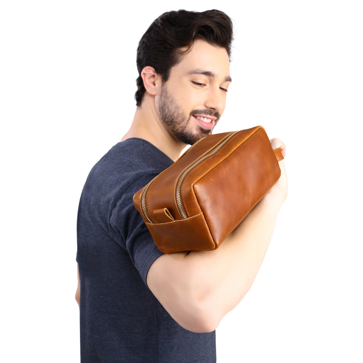 Personalized Leather Groomsmen Toiletry Bag