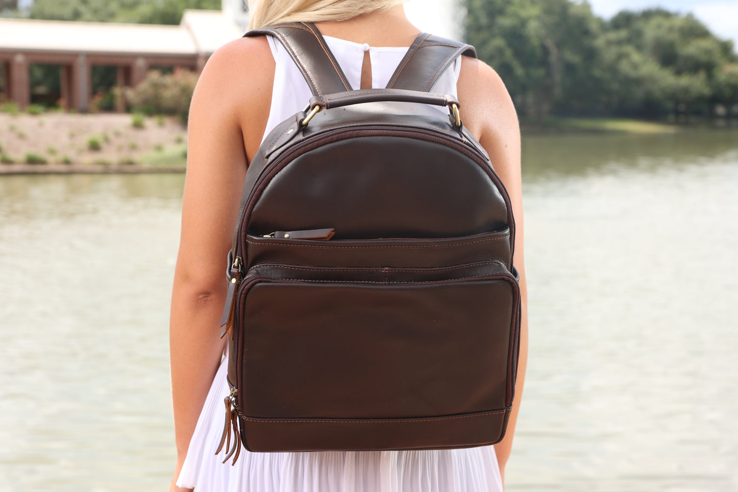 Leather Backpack w/ Laptop Compartment | DB