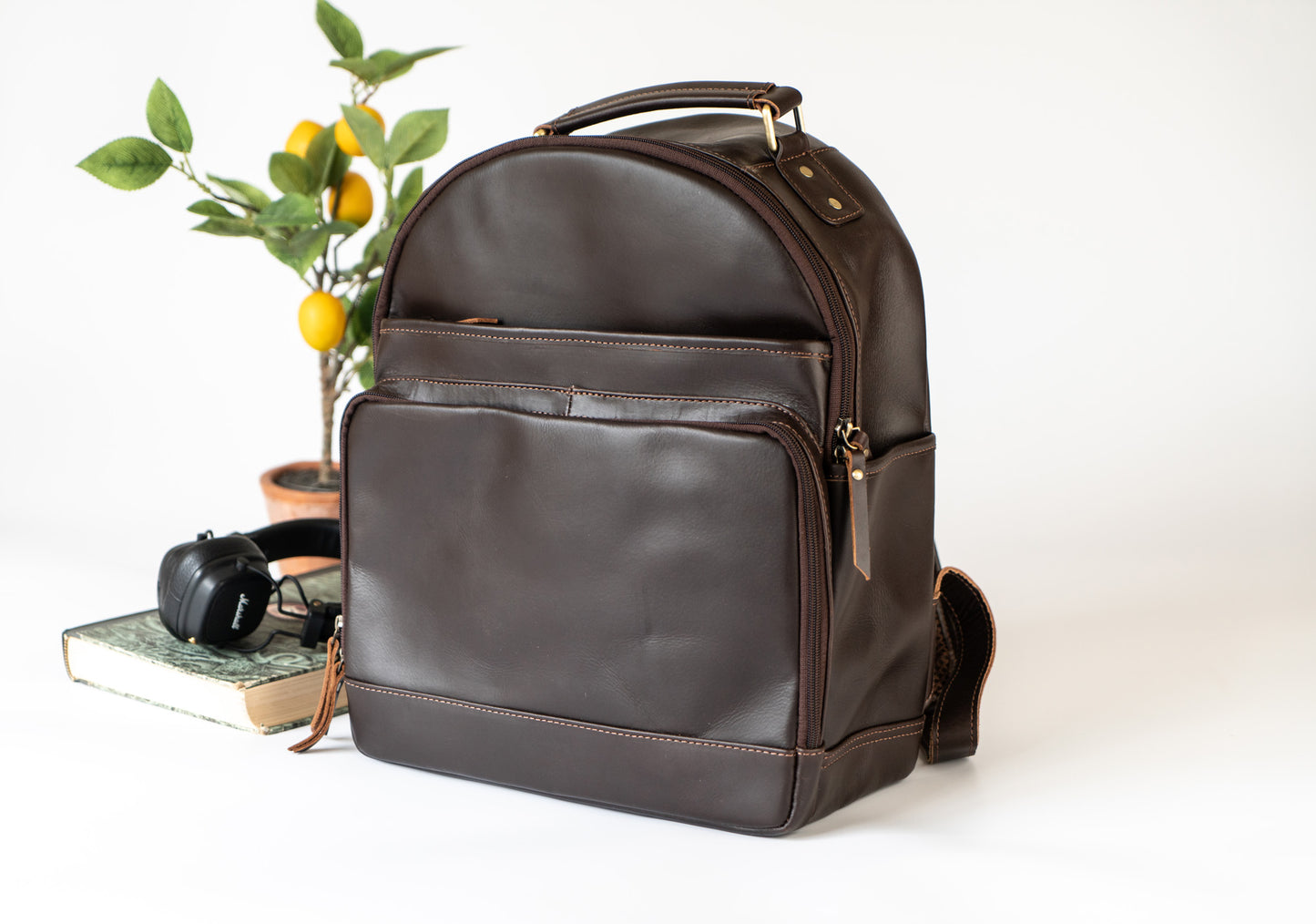 Leather Backpack w/ Laptop Compartment | DB
