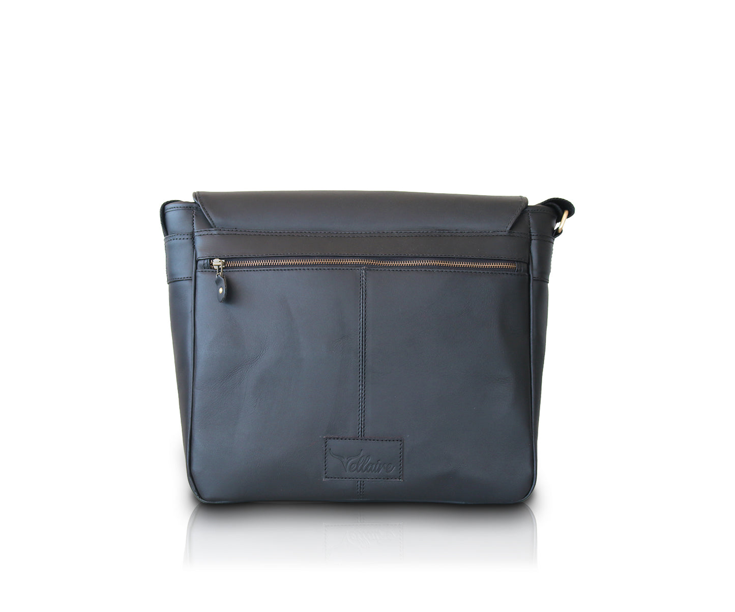 Leather Messenger Briefcase | Black