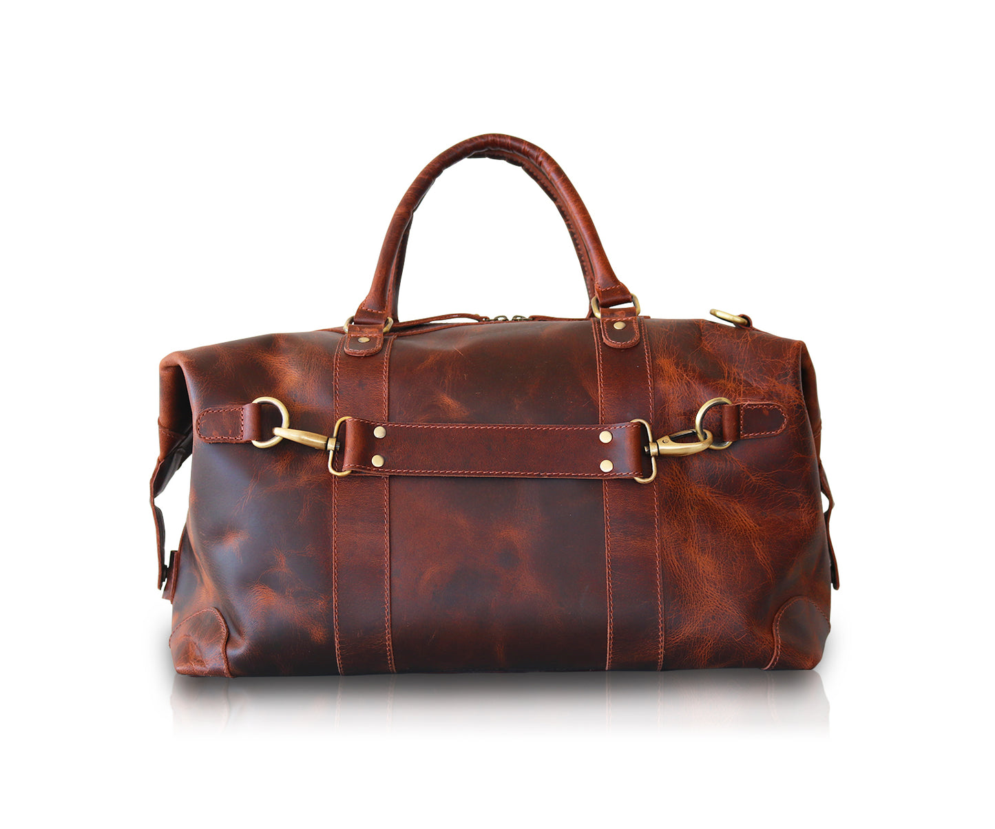 Leather Side Punch Duffle Bag | AB