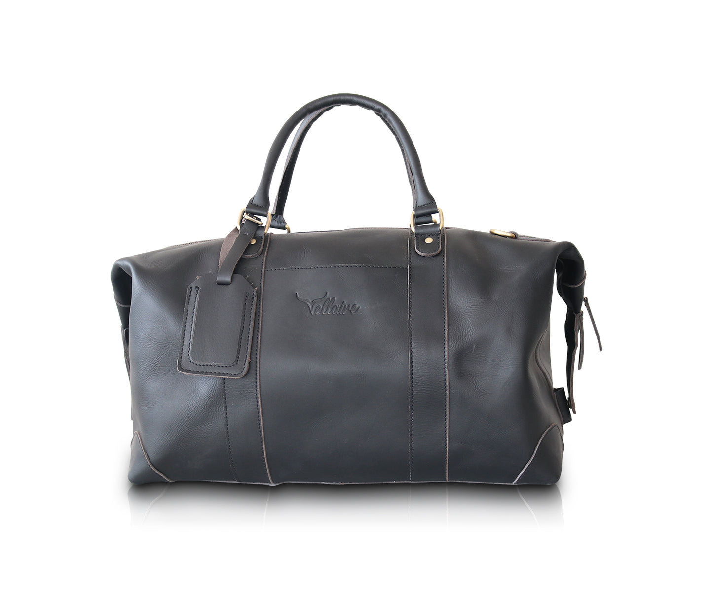 Leather Side Punch Duffle Bag | B