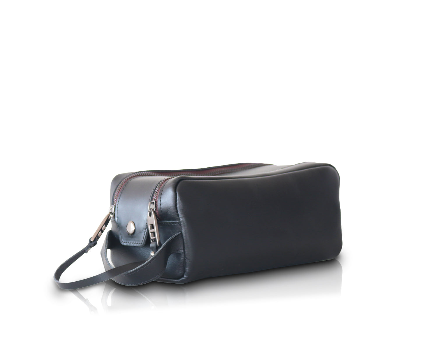 Leather Toiletry Double Zipper Bag | B