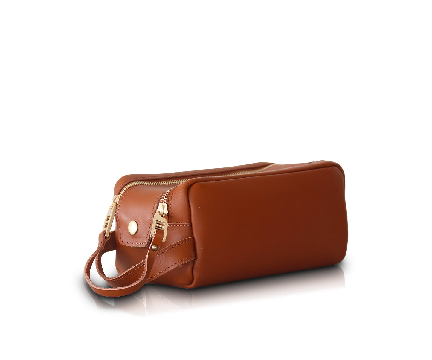 Leather Toiletry Double Zipper Bag | LB