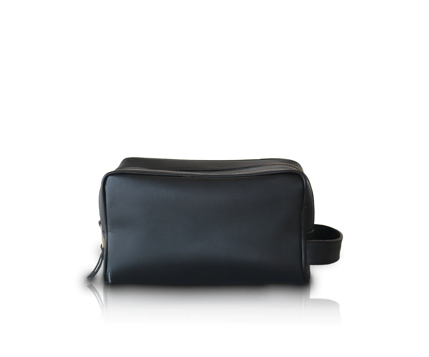 Mens Double Section Leather Toiletry Bag