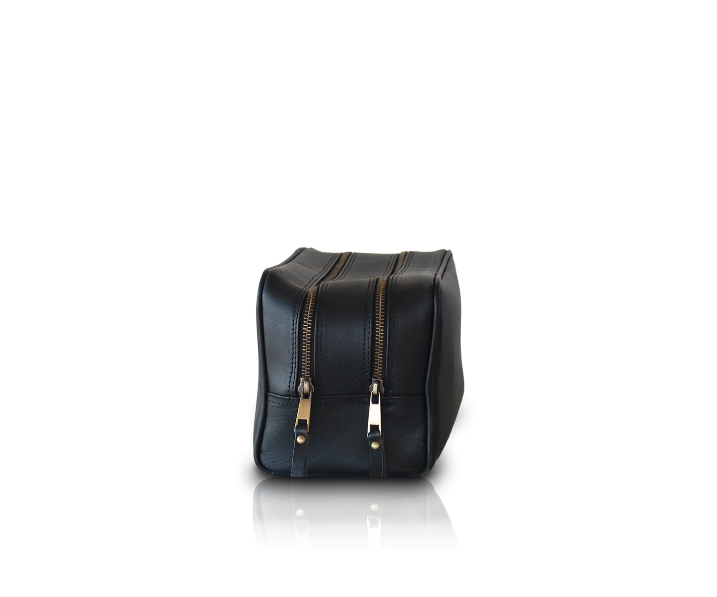 Mens Double Section Leather Toiletry Bag