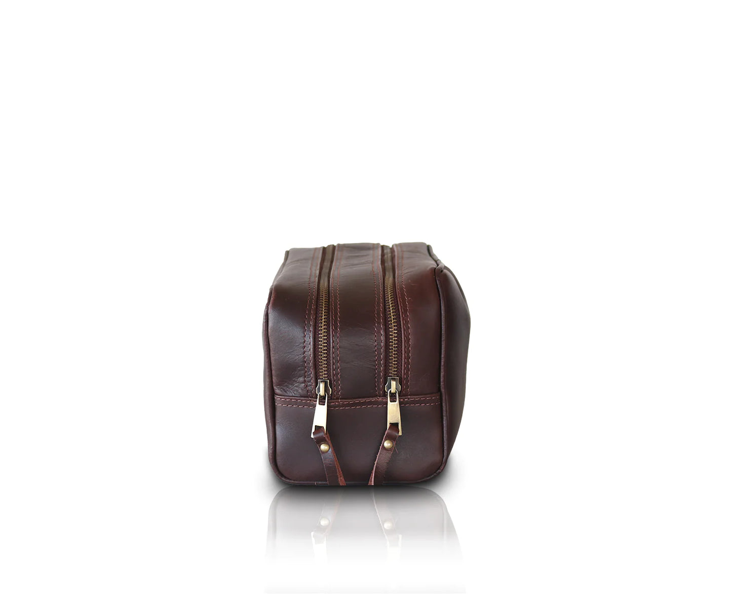 Mens Double Section Leather Toiletry Bag