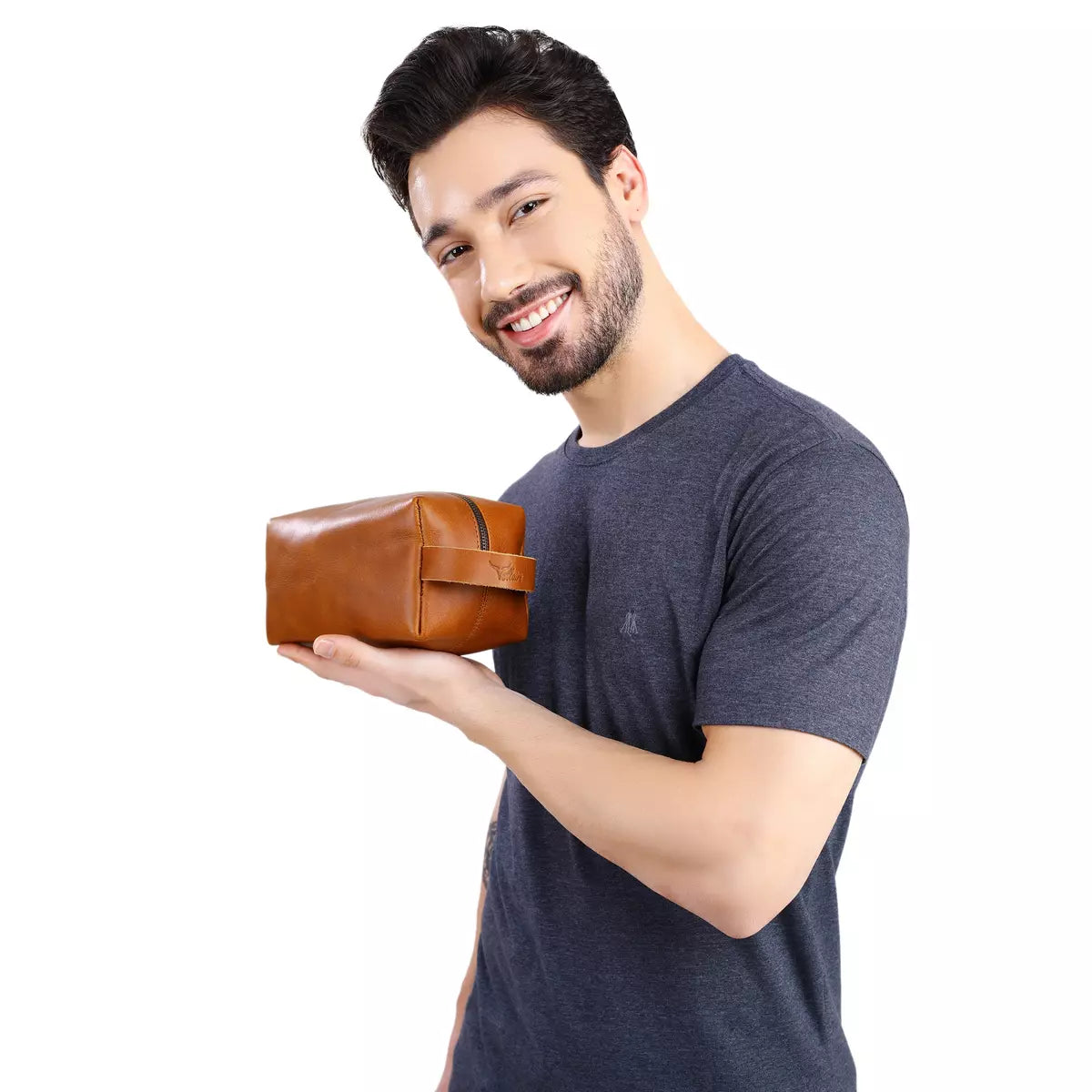 Mens Leather Toiletry Bag