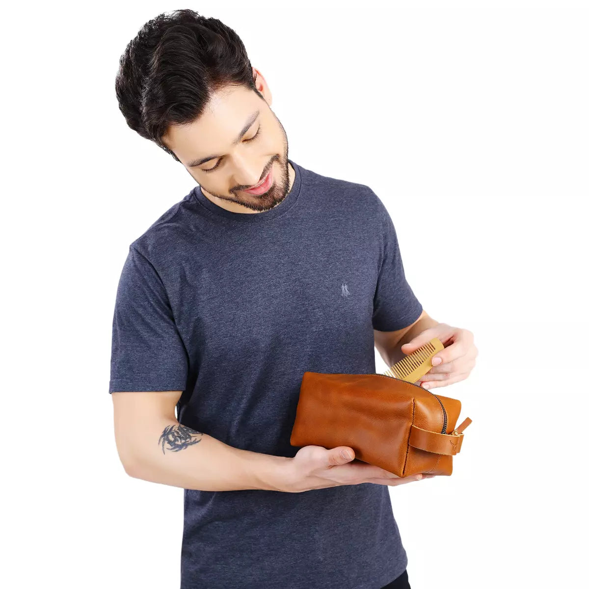 Mens Leather Toiletry Bag