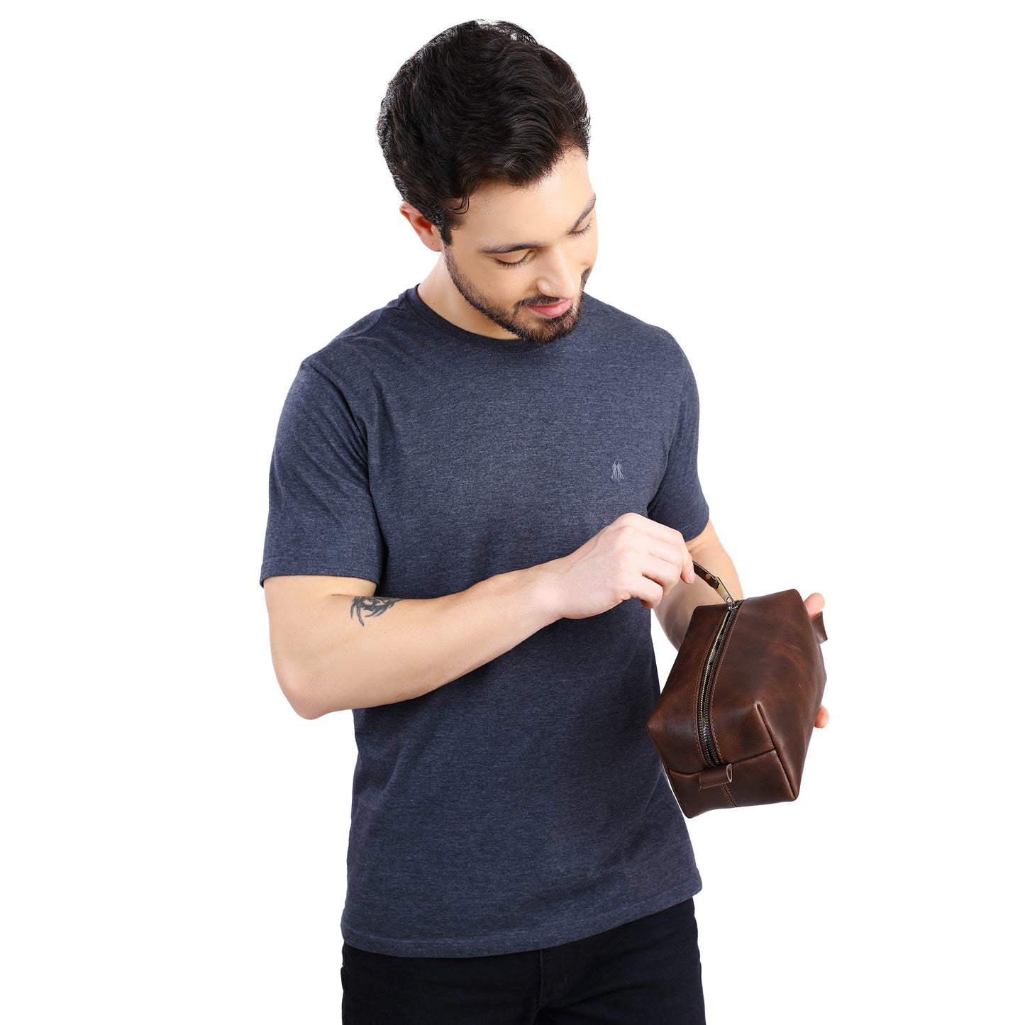 Mens Leather Toiletry Bag | DB