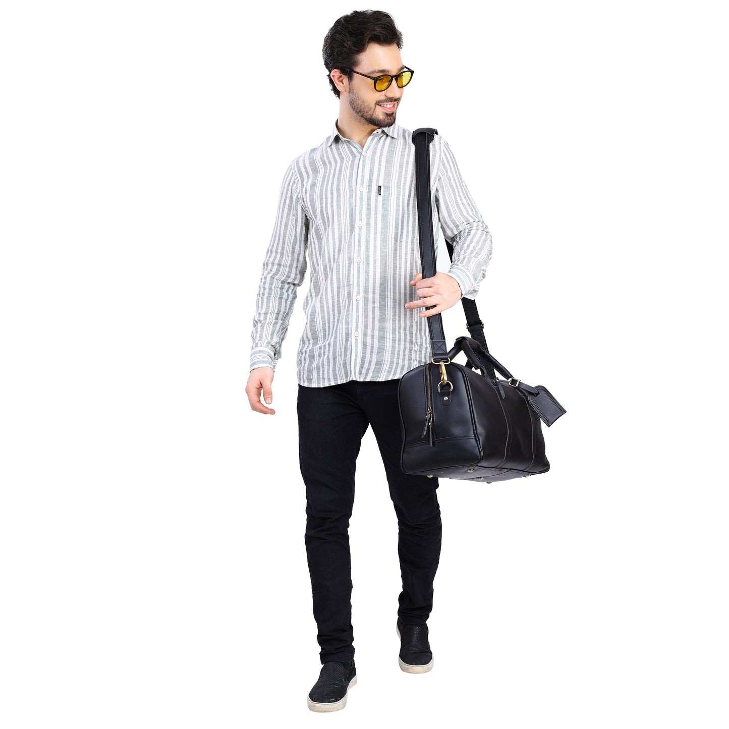 Leather Weekender Duffle Bag | B