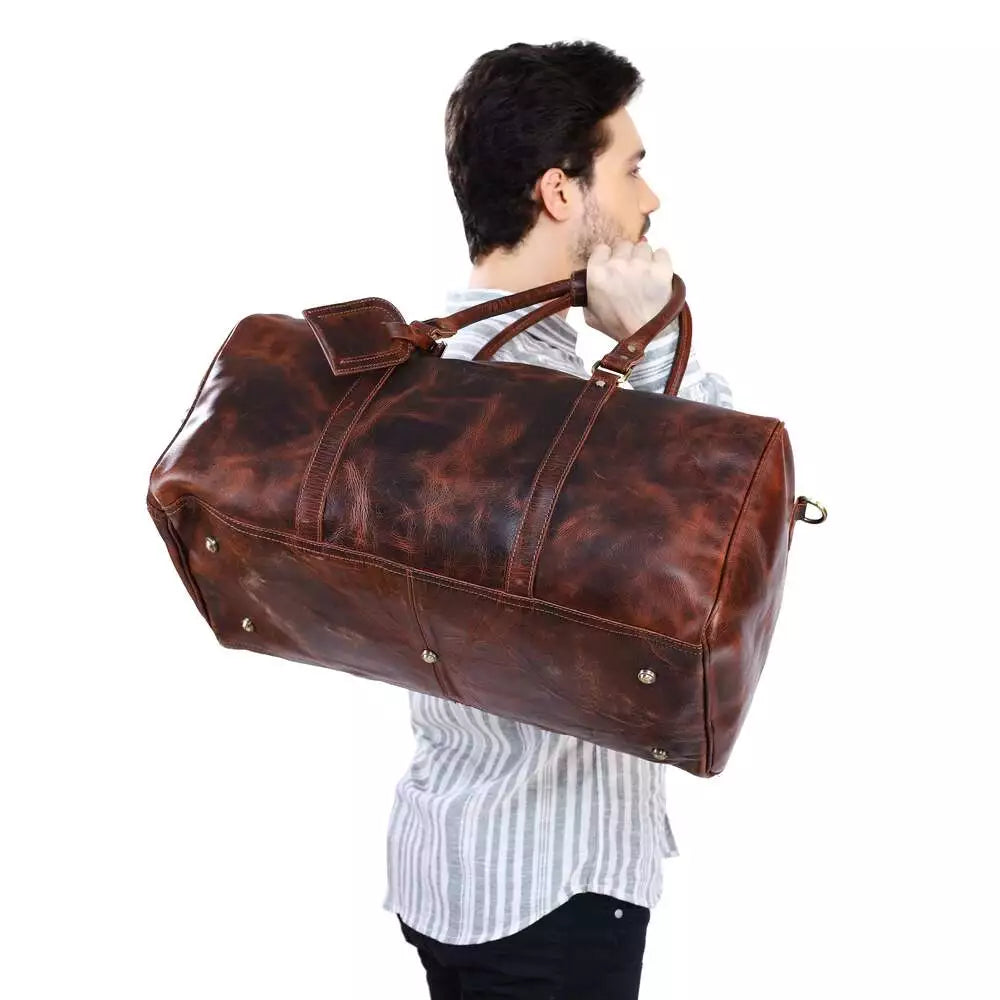 Leather Duffle Bag for Mens