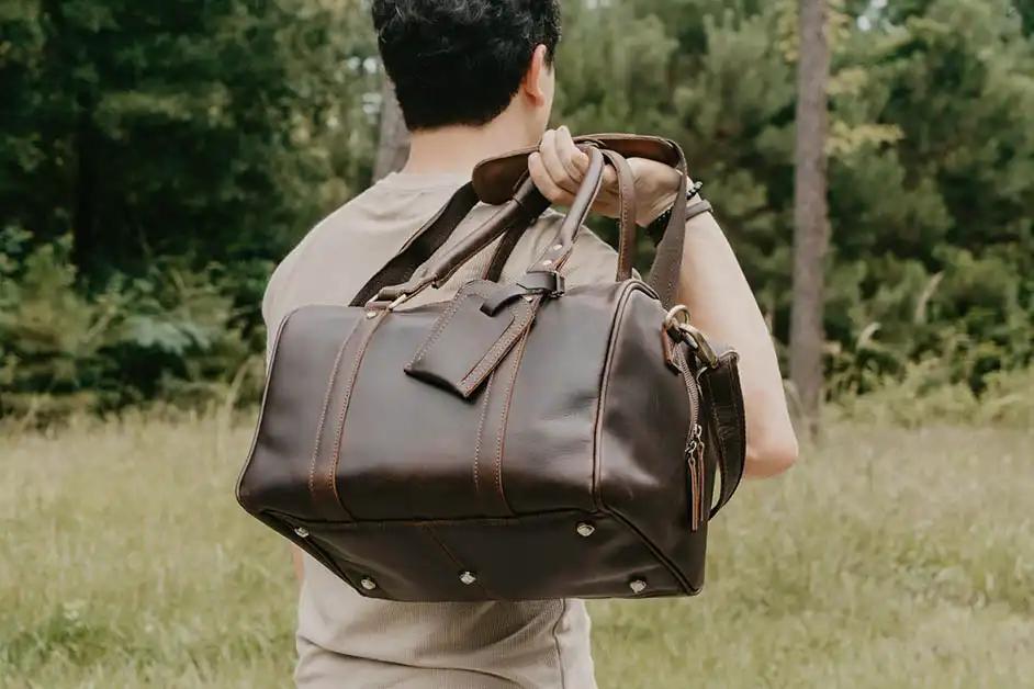 Handmade Leather Travel Duffel Bag, Weekender Bags