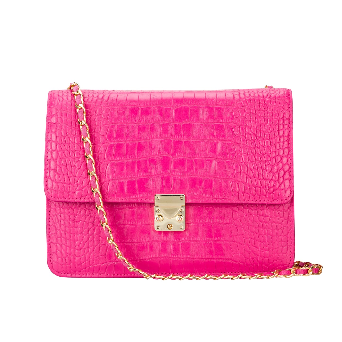 Scarlett Women Bag | Cerise Pink Croco
