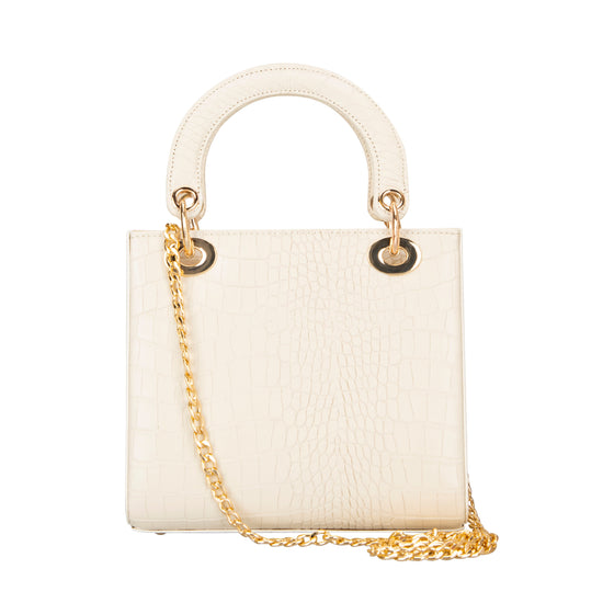 Mila Lady Tote  | Gold Croc