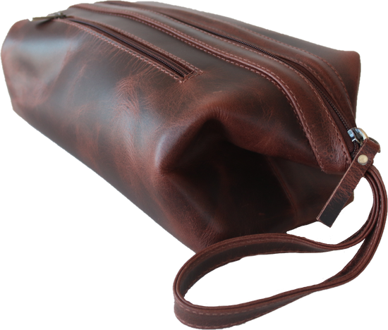 Leather Makeup Bag | Dark Brown