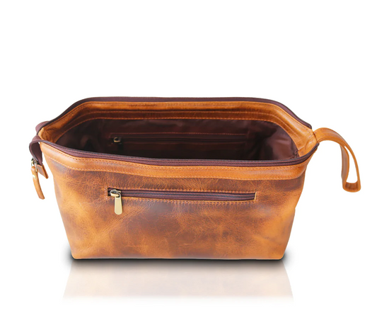 Leather Wire Toiletry Bag | Black