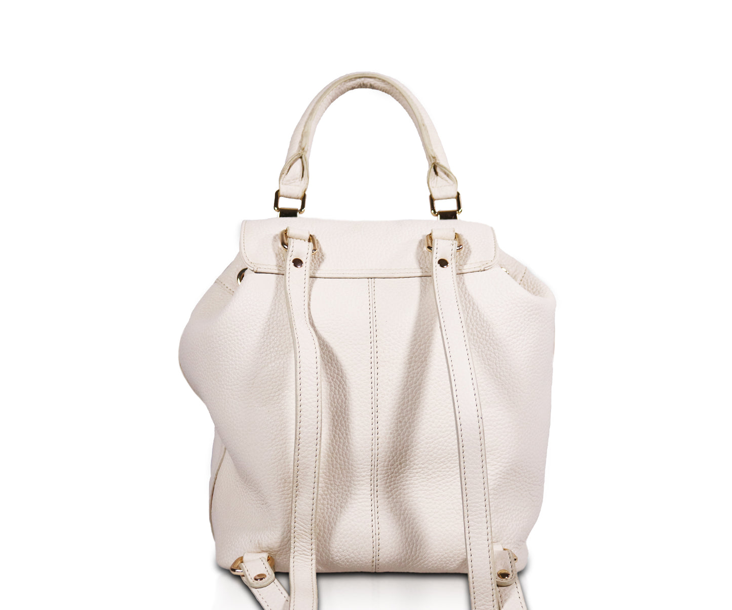 Leather Backpack | White
