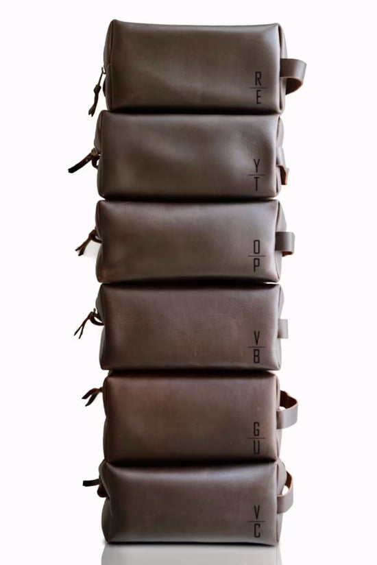 Mens Leather Toiletry Bag | Light Brown