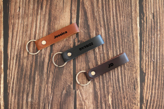 Load image into Gallery viewer, Leather Keychain - Light Brown
