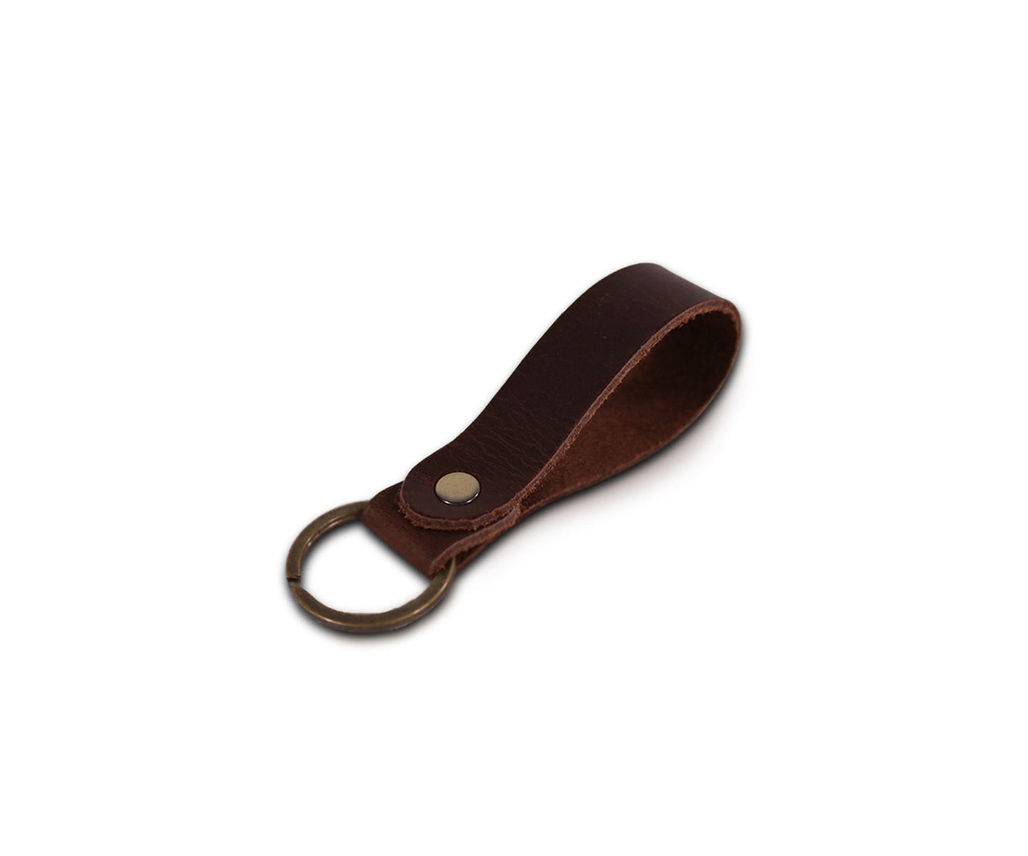 Leather Keychain - Dark Brown