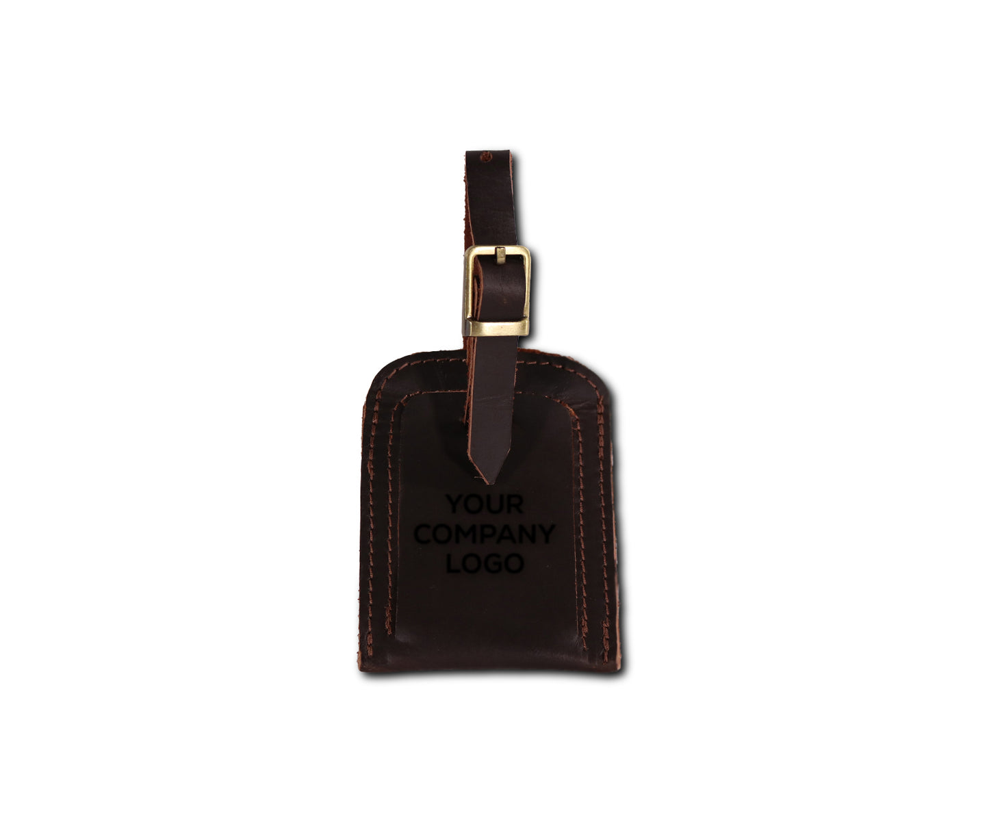 Leather Luggage Tag - Light Brown