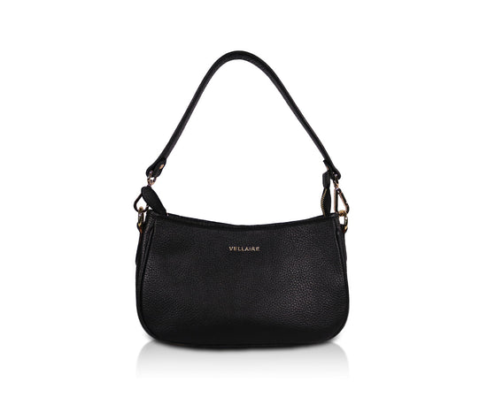 Leather Moon Crossbody Bag - Orange