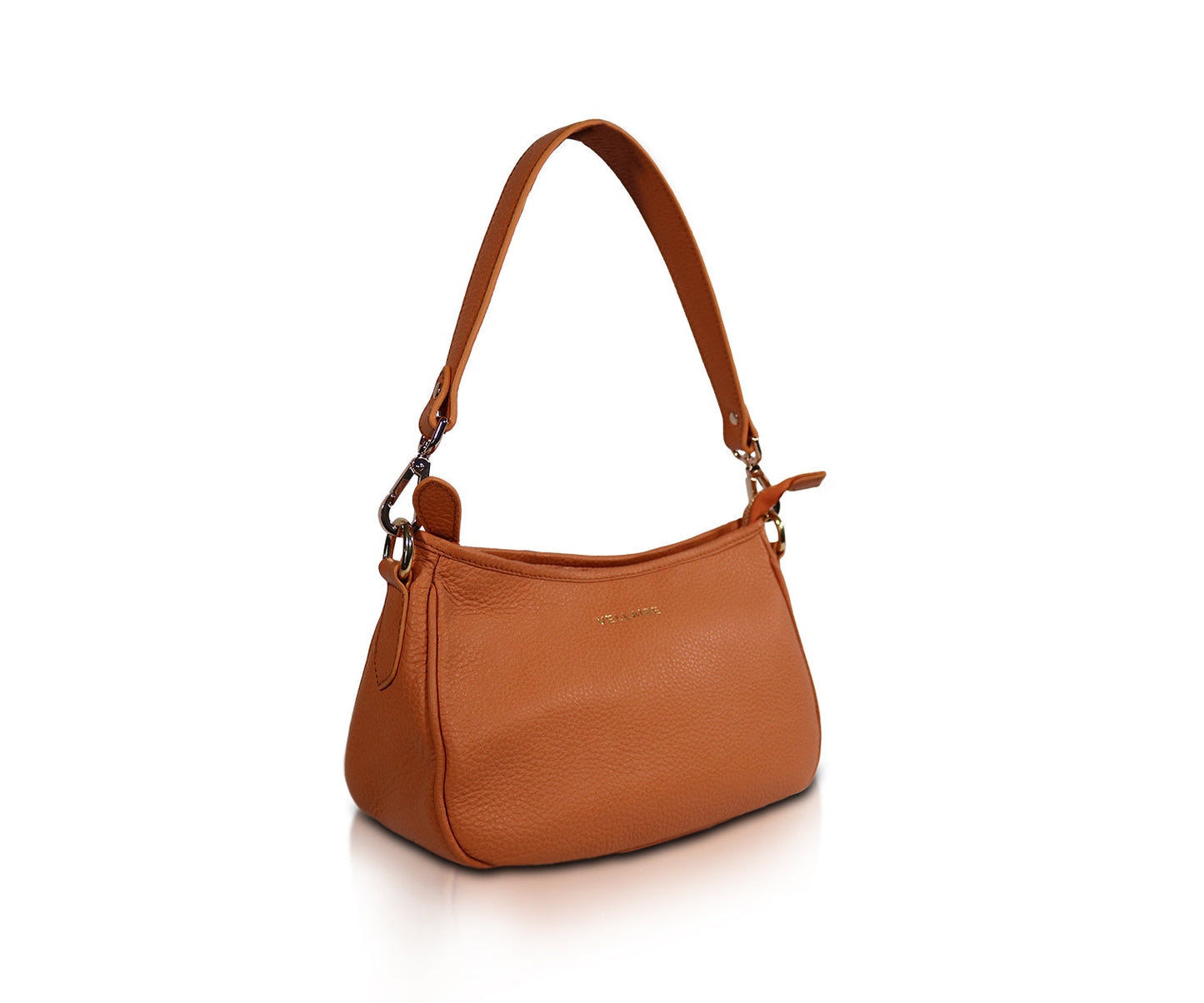 Leather Shoulder Bag - Orange