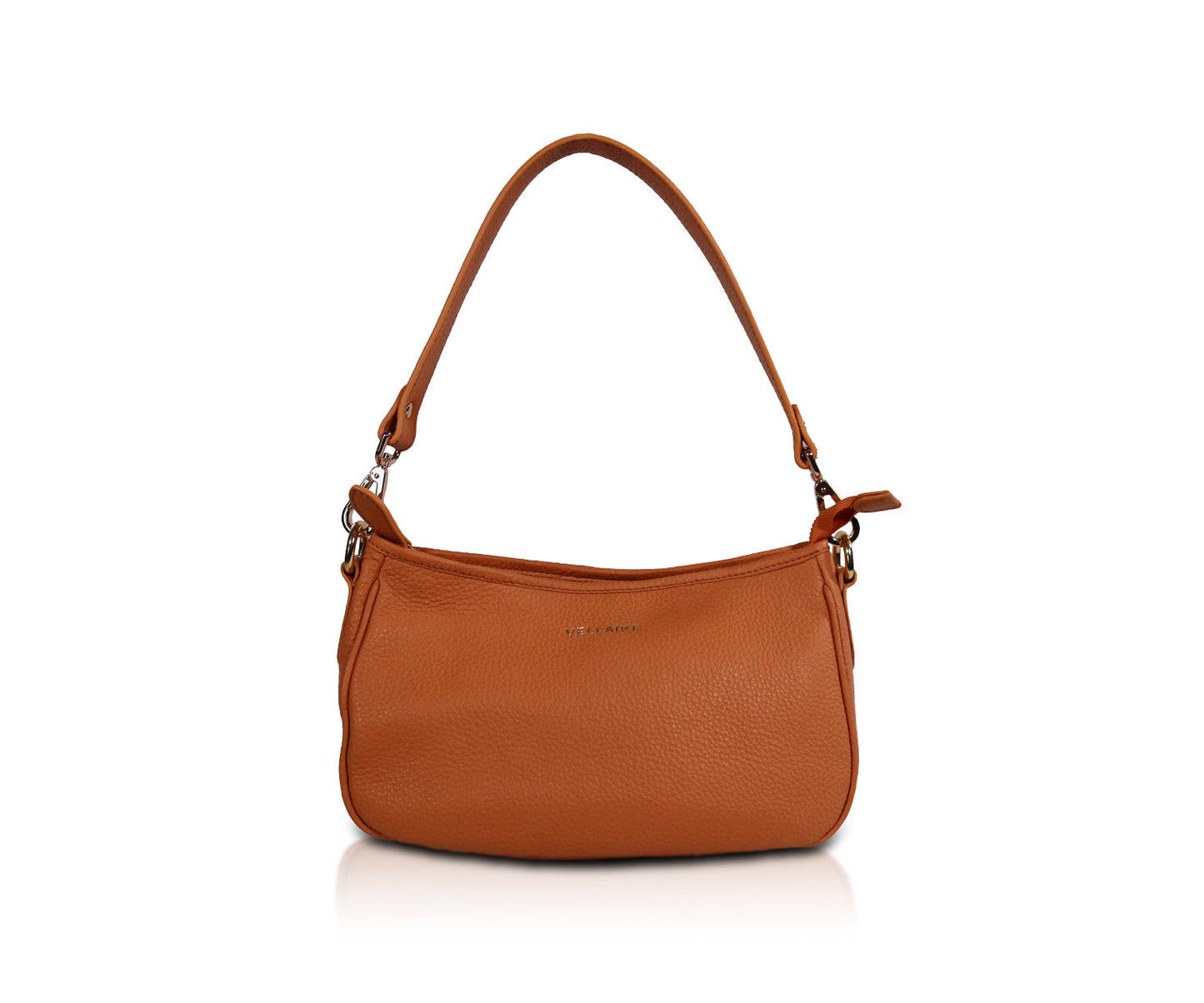 Leather Shoulder Bag - Orange