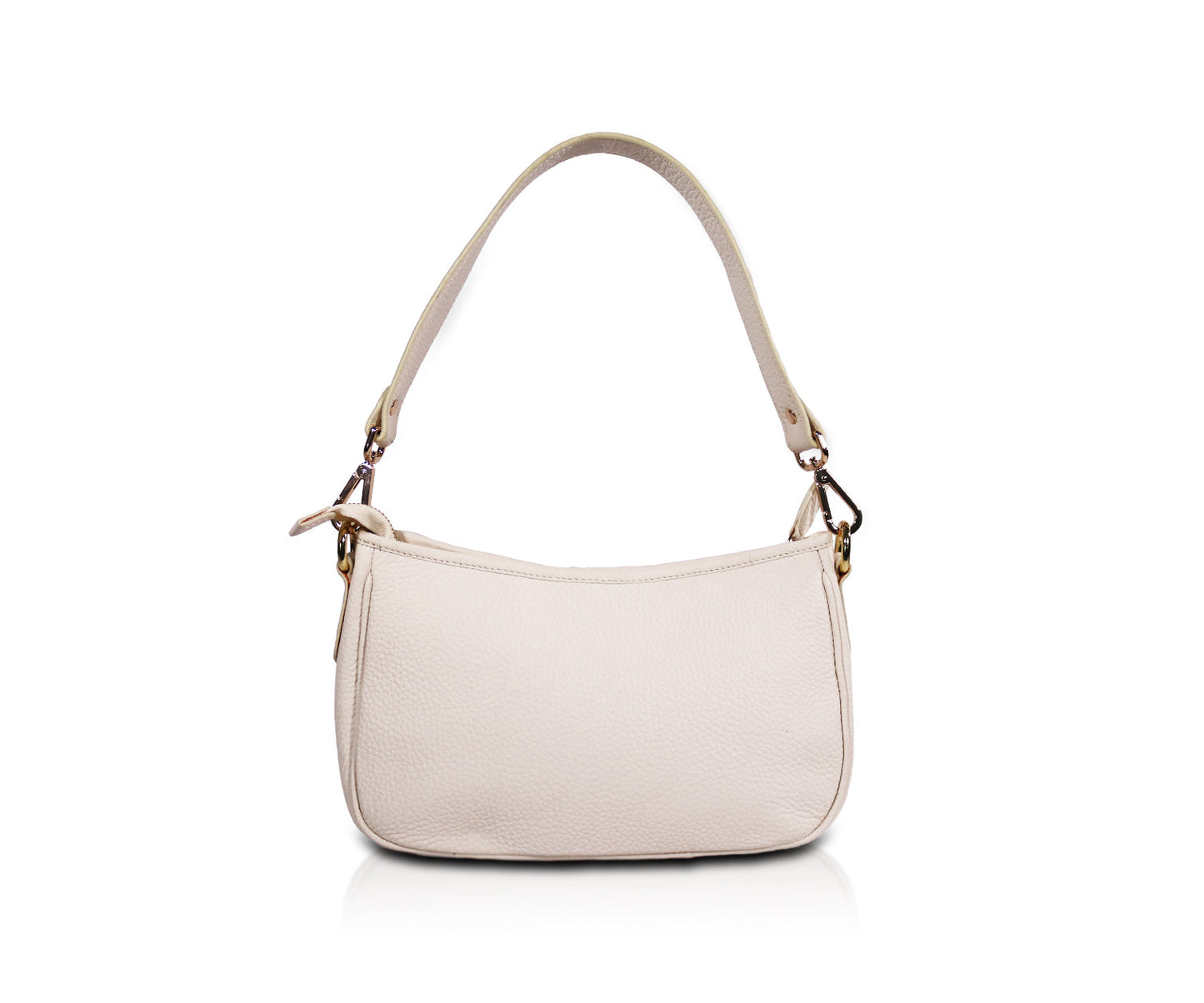 Leather Moon Crossbody Bag - Orange