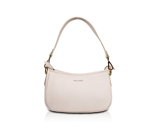 Leather Moon Bag - White