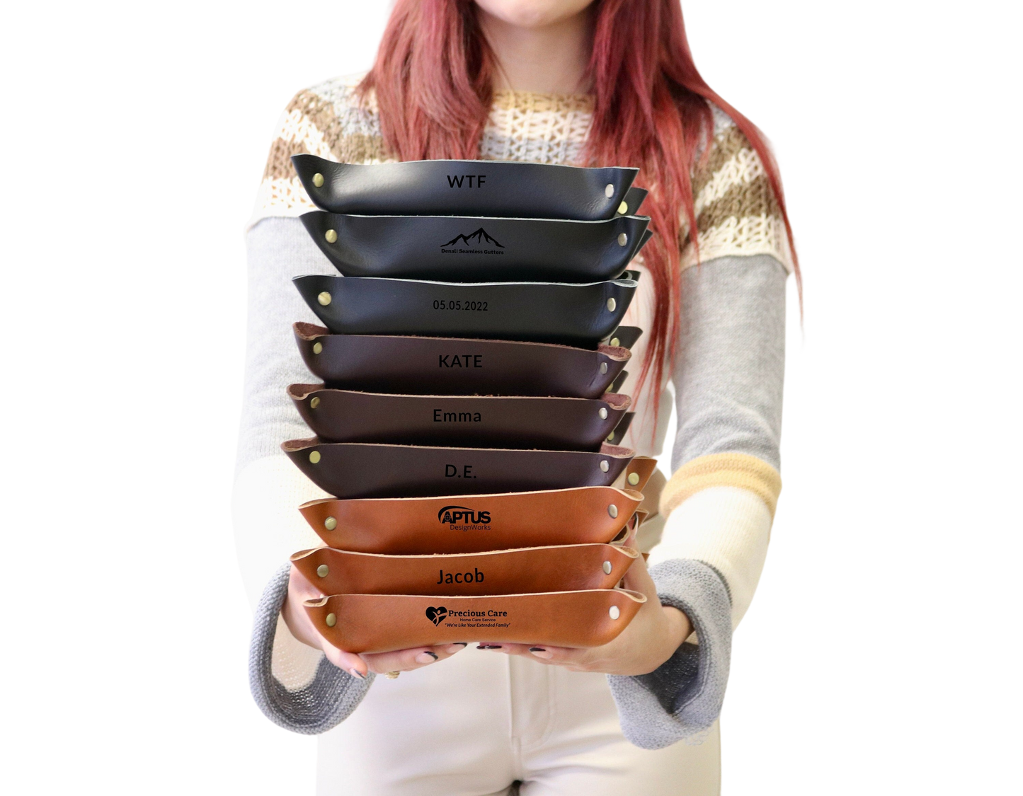 Leather Valet Tray - Dark Brown