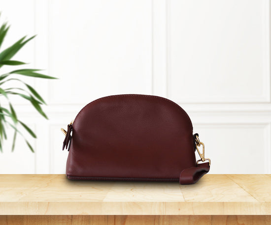 Load image into Gallery viewer, Leather NDM Makeup Bags | Burgundy
