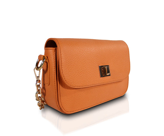 Load image into Gallery viewer, Leather Chain Crossbody - Mustard

