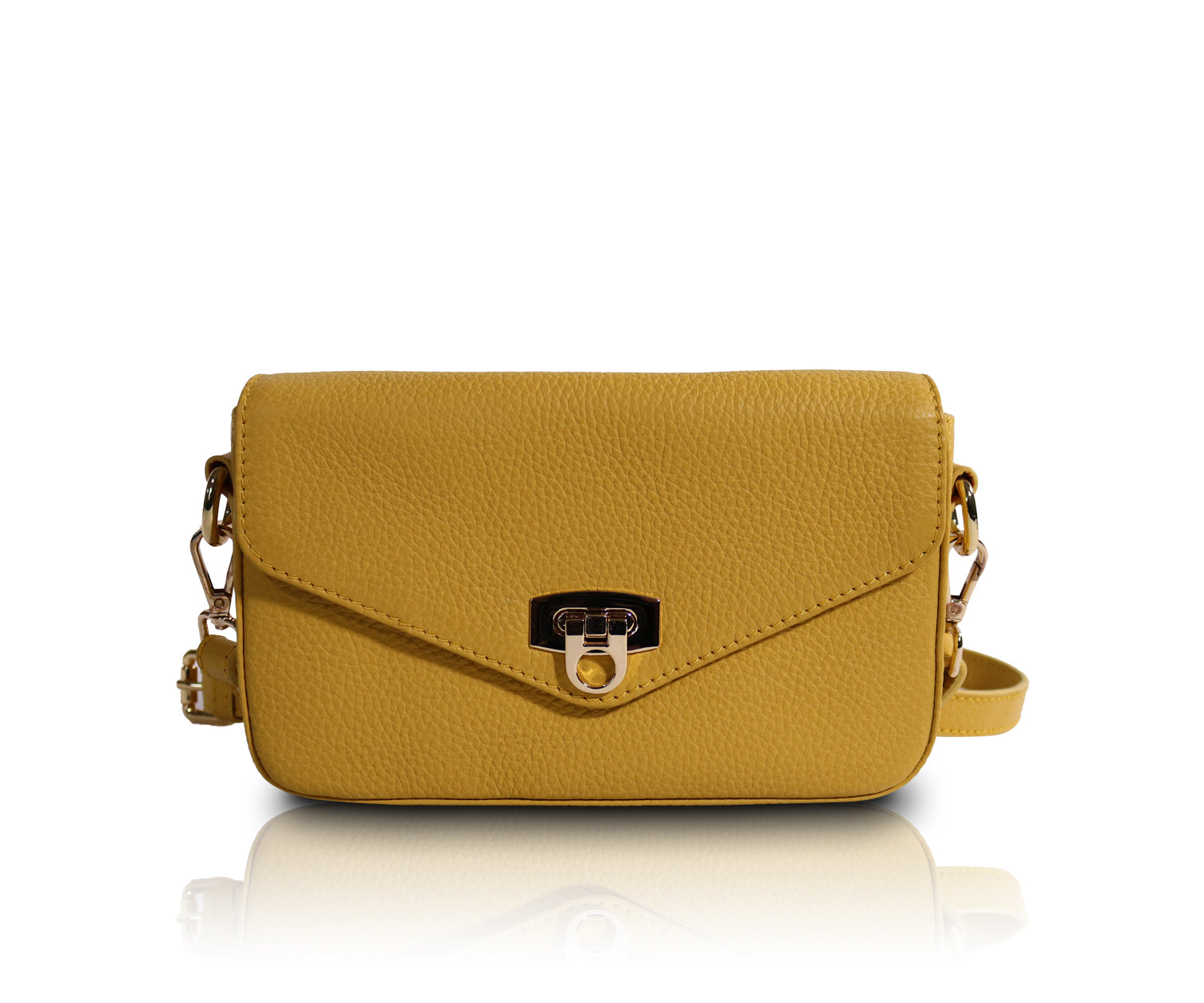 【SCENERITY】Labelle Lether Cross Bag Leather Foldover Crossbody bag, clutch, black, made in USA