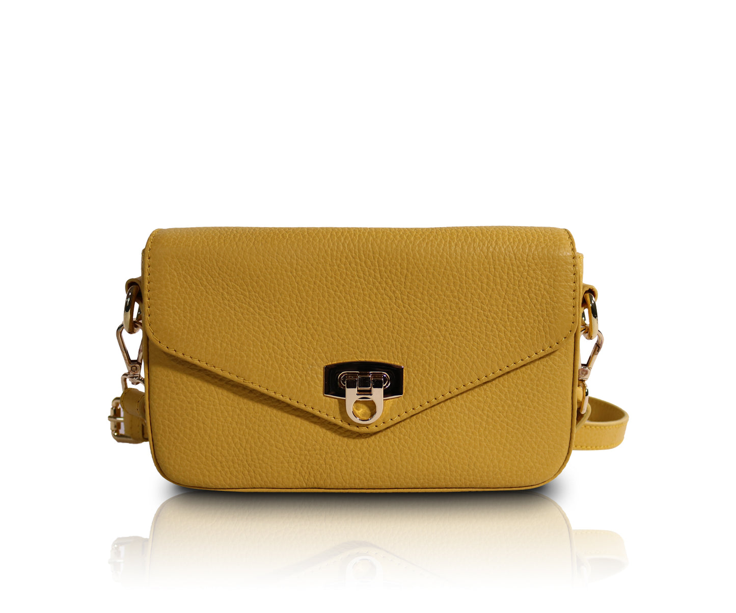 Load image into Gallery viewer, Leather Crossbody Bag - Mustard
