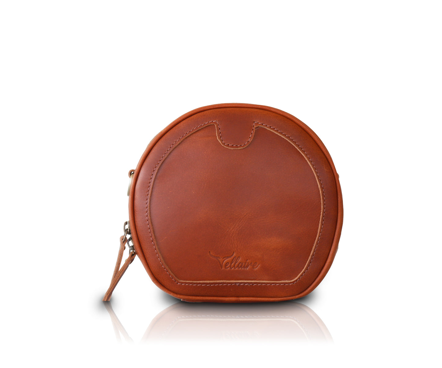Load image into Gallery viewer, Leather Circle Crossbody Bag | Dark Brown
