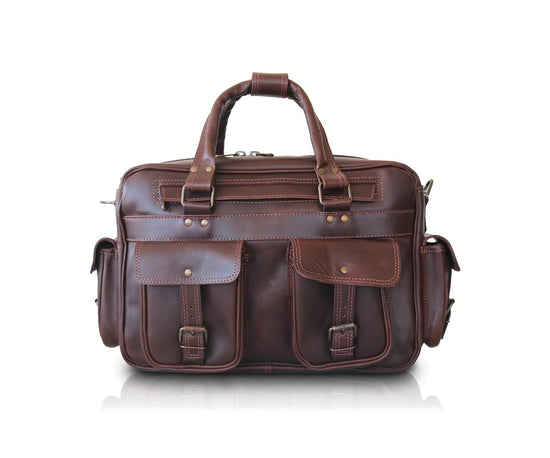 Load image into Gallery viewer, Leather Pilot Briefcase | Black
