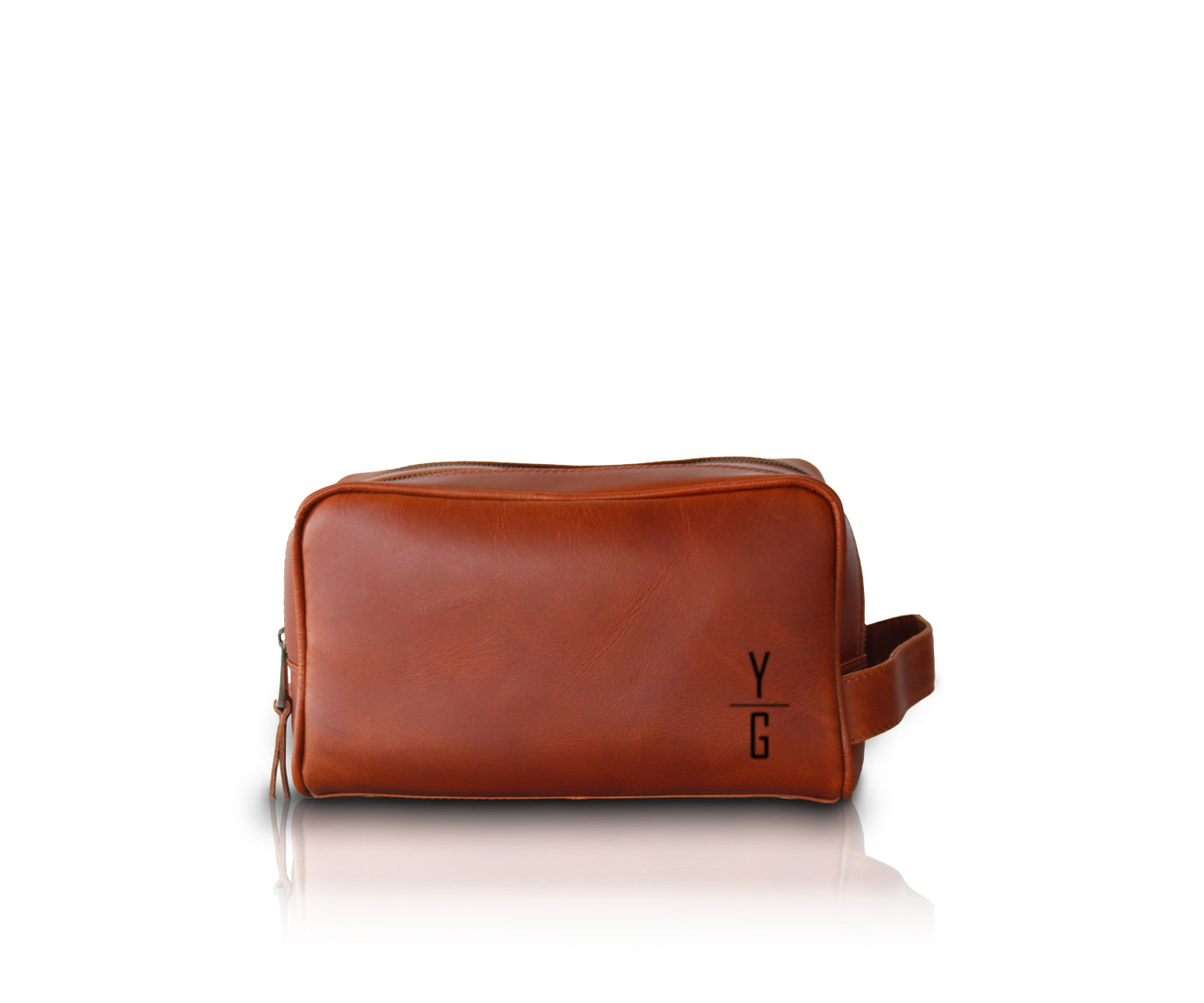 Leather Double Section Toiletry Bag | Dark Brown