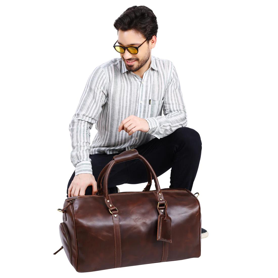 Buy Hammonds Flycatcher Duffle Bag for Travel - Genuine Leather Travel Bag  for Luggage - Ideal Cabin Weekender Bag - Spacious, Stylish and Durable @  ₹3,100.00