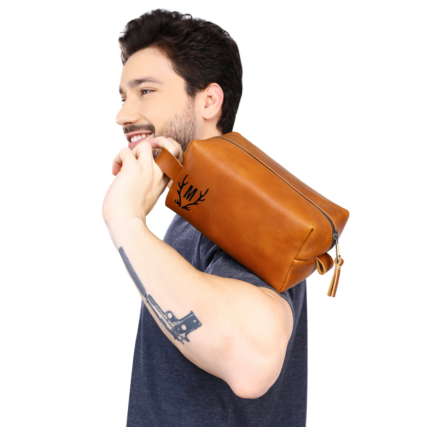 Mens Leather Toiletry Bag | LB