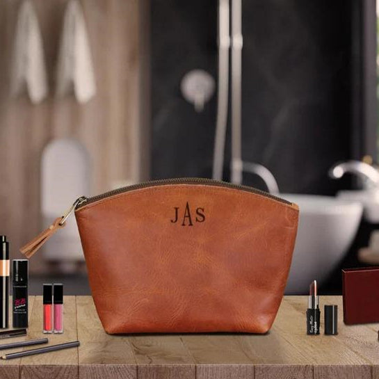 Leather Eclipse Makeup Bag | DB