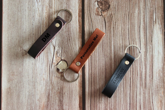 Leather Keychain - Light Brown