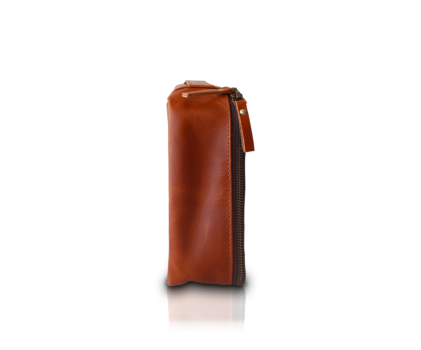 Leather Travel Makeup Bag | Dark Brown