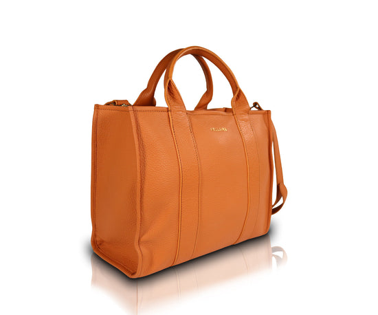 Leather Tote Bag | New Design - Orange